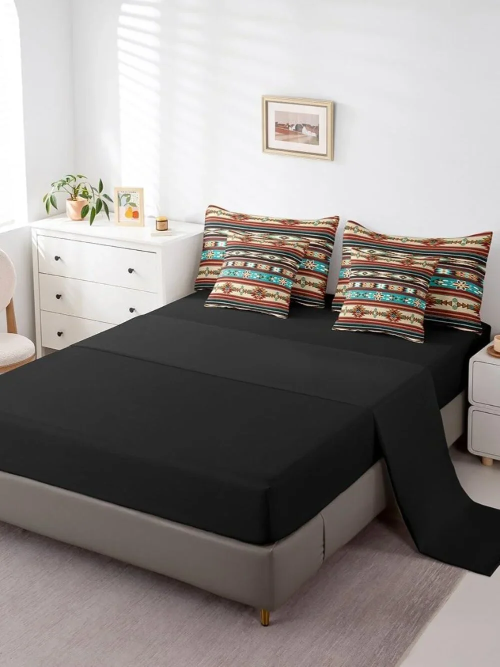 Bohemian Aztec Bed in a Bag Boho Exotic 7 PCS Comforter Set with Sheets for Kids